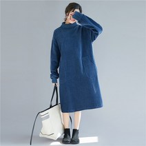 퀸앤조이 코듀로이 오버사이즈 하이넥 원피스