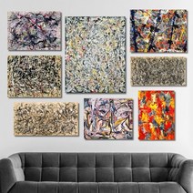 유홍아트 잭슨폴록 명화 인테리어액자 No112 프레임 3호(27x19cm) (5613723), 5번/프레임액자(골드)