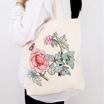 미리사몰B DIY 민화 에코백 만들기 세트 천 가방 무지 도안 친환경 재료 미술 그리기 색칠 꾸미기 자랑 어린이 초등 학교 돌봄 방과후 수업 준비물, 민화 에코백:무지, 1개