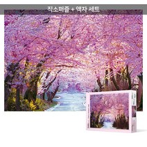 500피스 직소퍼즐+액자세트 - 벚꽃길 (액자포함), 단품, 단품