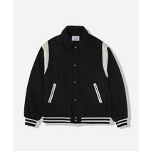 LETTERCOMO 뉴 카라 스타디움 울 바시티자켓 블랙 New Collar Stadium Wool Varsity Jacket Black