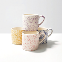 포르투칼 보아비스타 스플레터 머그컵 물컵 홈카페 패턴 도자기, 옐로우