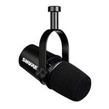 SHURE 슈어 MV7-KJ 팟캐스트 스트리밍 XLR 마이크, 블랙 + XLR 연결만