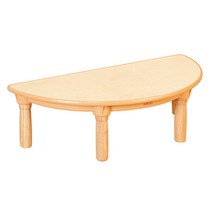 자작 안전 영아 반원책상(기본다리)(원목다리)(240/290mm) H1-2 H1-3 좌식용 어린이집책상 돌봄교실책상 유치원책상 공부방책상, 원목(고무나무), 290mm
