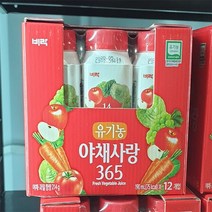 비락 유기농 야채사랑 365 190ml x 12입, 아이스박스포장