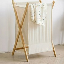 대나무 원목 사각 햄퍼 빨래바구니, 소형_그레이