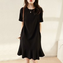무드무드 모크 밑단프릴 반팔 원피스