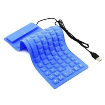 노트북수리키트 85 키 휴대용 미니 USB 키보드 유연한 방수 소프트 실리콘 게임 태블릿 접이식 컴퓨터 노트북, [03] Blue