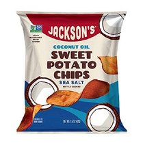 (미국과자) Jackson s 고구마 케틀 칩 버라이어티 팩(5oz 4개 팩), 바다 소금 / 코코 오일 (1.5 온스  10 카운트)