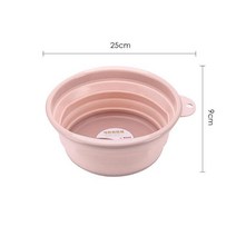 버킷 세차 투명 접이식 1L 16L 휴대용 양동이 야채 과일 대야 적절한 재료 두껍고 누출이 없는 가정용 여행 청소 용품, [03] 분홍색