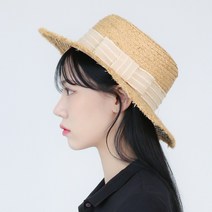 라핑 소공녀 레이스 밀짚모자 여성 여름 리본 왕골모자 2colors