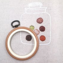 (당일출고)프랑스자수 플라스틱 수틀-우드색상 7cm 악세사리 자수용 미니수틀/ 자수고무수틀