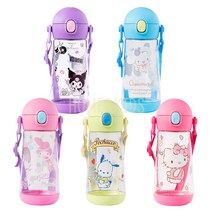 릴팡 더보틀 원터치 어깨끈 트라이탄 물통, 헬로키티, 470ml