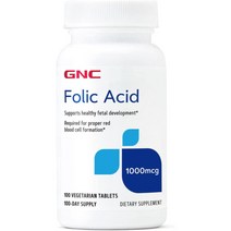 GNC Folic Acid 1000mcg 폴산엽산 100정, 1개