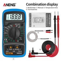 aneng an8205c 디지털 멀티미터 acdc 전류계 volt ohm tester meter multimeter with thermocouple lcd 백라이트 휴대용, 협력사, AN8205C 블루
