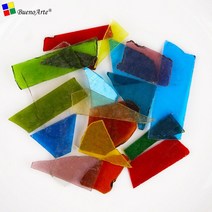 200g 스테인드 글라스 스크랩 DIY 공예 티파니 유리 모자이크 취미 재료 공급 조각, 09 Transparent Mix 1_01 불규칙한