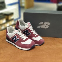 [백화점매장 정품출고] 뉴발란스 운동화 런닝화 [레어택] (NEW BALANCE) 남성용 스니커즈 ML574ESW 버건디