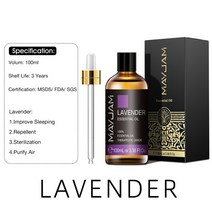 괄사오일 쿨링 얼굴 붓기 100ml 순수 천연 티 트리 샌들 우드 에센셜 오일 디퓨저 플랜트 라벤더 민트 바닐라 로즈마리 유칼립투스, [01] 100ml, [02] Lavender