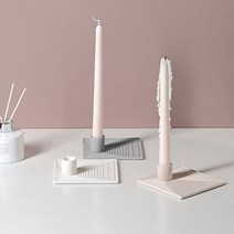 심플 사각 도자기 촛대 (3color) 모던촛대, 코랄