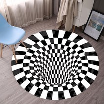 신기한 착시 러그 북유럽 3D 매트 페이크 입체 라운드 카페트 거실 자취방 카페 인테리어