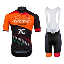 라이딩 세트 Wilier Force 7C 주황색 라이딩 코트와 포켓 반바지 세트 MTB 자전거 셔츠 자전거 경기대 라이딩