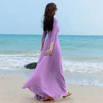 뷔스티에 바이올렛색 롱스커트 쉬폰 원피스 느낌 샤틴 여 이중