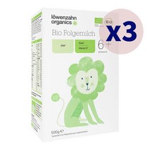 Lowenzahn 뢰벤짠 Folgemilch 2 단계 수입 분유 (6개월~) 500g 3개