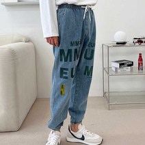 남자 밴딩 청바지 데님 조거 팬츠 스트릿 데일리 코디 스키니진 생지 편한청바지 찢청 배기청바지