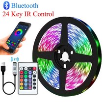 LED 스트립 조명 RGB 5050 WS2812B 적외선 블루투스 컨트롤러 TV 백라이트 룸 루즈 빛나는 장식 피타 램프 10M 20M, 5050 24Key Bluetooth, CHINA, 4m Full Set