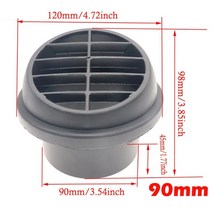 이동식무시동히터 베바스토 90mm 75mm 60mm 42mm 따뜻한 주차 에어 벤트 자동차 공기 배출구 webasto 트럭 자동차 부품 용 방향 회전 가능, 90mm-1