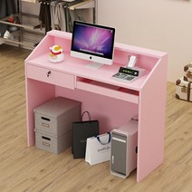 계산대 카운터 포스기 매장 인포데스크 프런트 1200 인포메이션 코너 편의점 9, 조립, 100cm사각핑크