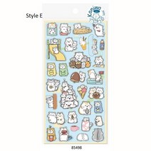 키보드스티커 키스킨팬더 개 펭귄 북극곰 스티커 사랑스러운 스크랩북 재료 휴대 전화 키보드 장식 PVC, 한개옵션1, 05 style E - 85498