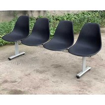 야외 실내 벤치 버스 정류장 야구장 의자 4인용 5인용, 4인 올블랙