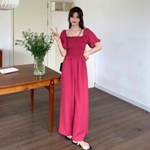 슬림핏 로브 호캉스 비치웨어 빅사이즈 제주도 코디 풀빌라 임산부 여름 긴바지 점프수트 롱
