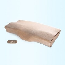 멜로우폼 메모리폼 곧추 베개 거북목교정 초등학생 목이편한 베개 메모리 폼 침대 정형 목 보호 느린 리바운드 메모리 나비 모양의 건강 자궁 경부 목 크기 6050 cm, 낙타, 60x34x11cm