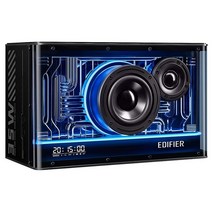 Edifier QD35 탁상용 블루투스 스피커 고해상도 오디오 및 무선 인증 컴퓨터 35W GaN 초고속 충전 휴대폰용 화려한 조명 효과 홈 블랙, black