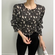 슈잼마켓 / 잔골지 플라워 프릴 블라우스