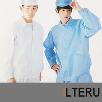 일터루 제전복 방진복 긴팔 상의, 색상:스카이블루|사이즈:M