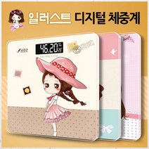 일러스트 캐릭터 디지털체중계 유아 어린이 전자체중계 줄자증정, D웨딩