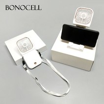 [보노셀] 초슬림 폴더블 미니선풍기/스마트폰거치/USB보조배터리, 색상:화이트