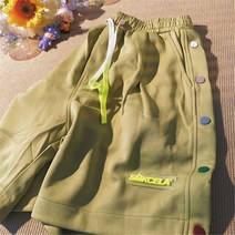 츄리닝반바지 상패 디자인감각 보이핏 볼륨 운동 쇼트 팬츠 여성 와이드 루즈핏 스트레이트핏 일자 캐쥬얼 2290385189, 1, 그린 L
