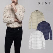겐트옴므 남성용 폴링 컬러 코튼 헨리넥 셔츠 GS8313C