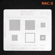 MAC:6 BGA Reballing 스텐실 A2159-T2/A1989/A1990/전원/EC/노트북 스틸 메쉬, 01 Mac 6