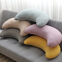 순면 반달쿠션 수유 미용실쿠션 도트바나나, 베이지