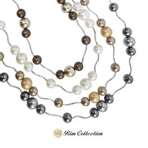 림컬렉션 진주 세알 투톤 S파이프 롱 목걸이 / 수제목걸이 / 원석악세사리 / 핸드메이드주얼리