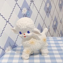 루버돌 인테리어 소품 아기 양 인형 핑크 리본 귀여운 인형을 누르면 소리나요