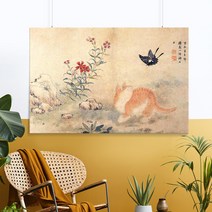 신사임당 신윤복 전통 민화 풍수 한국 전통 민속화 풍속화 인테리어 학교 교실 교육 액자, 21.김홍도-황묘농접