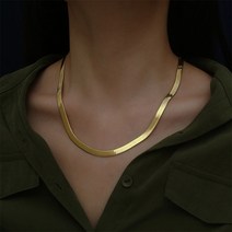 패션 24k 골드 목걸이 4mm40-45-50cm 블레이드 목걸이 뱀 뼈 체인 남자 39s amp 여성 보석 선물