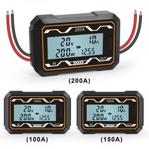200A RC 와트 미터 고정밀 전압계 전류계 DC 0-60V 전력 분석기 배터리 테스터 백라이트 LCD 디지털 전력계 607701, 150a