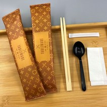베이리인스 일회용 수저냅킨세트 이쑤시개 포함 배달용 한박스 500개, 100개, 그림